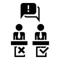 Political debate speech icon, simple style