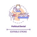 Political denial concept icon