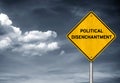 Political disenchantment - road sign warning Royalty Free Stock Photo