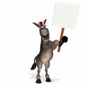 Political Donkey with Blank Sign Royalty Free Stock Photo