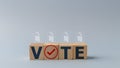 Political election campaign logo. Election invitation campaign for the right to vote. Election voting concept. Vote words with Royalty Free Stock Photo