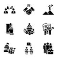Political election icon set, simple style