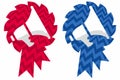 Political Election News Noise Megaphone Rosette Logos in Red or Blue