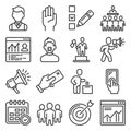 Political Election and Vote Icons Set. Vector Royalty Free Stock Photo