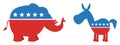 Political Elephant Republican Vs Donkey Democrat