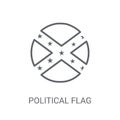 political Flag icon. Trendy political Flag logo concept on white
