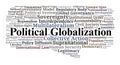 Political Globalization Word Cloud. Core Concepts in Global Governance and Sovereignty Royalty Free Stock Photo