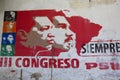 Political grapffiti of Hugo Chavez and Nicolas Maduro on a wall Royalty Free Stock Photo