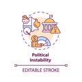 Political instability concept icon