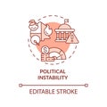 Political instability red concept icon