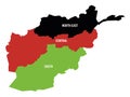 Afghanistan - regional map of provinces