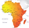 Political map of Africa Royalty Free Stock Photo