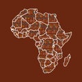 Political map of africa with country borders and ethnic motifs pattern Royalty Free Stock Photo