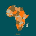 Political map of Africa. Vector Royalty Free Stock Photo