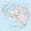 Political map of Antarctica Royalty Free Stock Photo