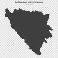 Political map of Bosnia and Herzegowina isolated on transparent background Royalty Free Stock Photo