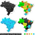 Political map of Brazil Royalty Free Stock Photo