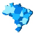 Political map of Brazil Royalty Free Stock Photo