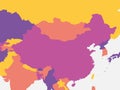 Political map of China and neighboring countries