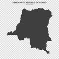 Political map of Democratic Republic of Congo isolated on transparent background Royalty Free Stock Photo