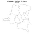 Political map of Democratic Republic of Congo isolated on white background