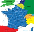 Political map of France