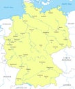 Political map of Germany with national borders Royalty Free Stock Photo