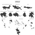 Political map of Greece isolated on white background