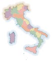 Vector map of Italy with regionals borders Royalty Free Stock Photo