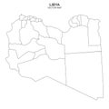 Political map of Libya isolated on white background