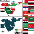 Political map of Middle East Royalty Free Stock Photo
