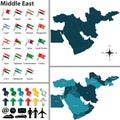 Political map of Middle East