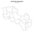 Political map of Nagorno-Karabakh isolated on white background