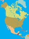 Political map of North America Royalty Free Stock Photo