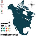 Political map of North America Royalty Free Stock Photo