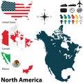 Political map of North America Royalty Free Stock Photo