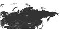 Political map of Russia and surrounding European and Asian countries.Dark grey map with white labels on white background Royalty Free Stock Photo