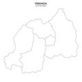 Political map of Rwanda isolated on white background