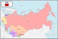 Political Map of USSR with Names