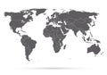 Political map of the world. Gray world map-countries. Vector Royalty Free Stock Photo