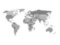 Political map of the world in shades of grey. Simlified flat geographical background wallpaper. EPS10 vector Royalty Free Stock Photo