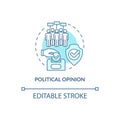 Political opinion turquoise concept icon