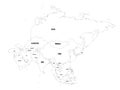 Political outline map of Asia continent. Vector illustration