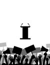 Political protest with silhouette. Vector Royalty Free Stock Photo
