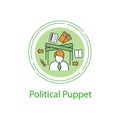 Political puppet concept line icon