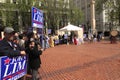 Political rally in Pioneer Square Portland OR.