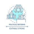 Political reforms turquoise concept icon