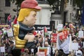 A political satire sculpture of Donald Trump at an anti Trump March in London