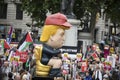A political satire sculpture of Donald Trump at an anti Trump March in London