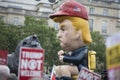 A political satire sculpture of Donald Trump at an anti Trump March in London